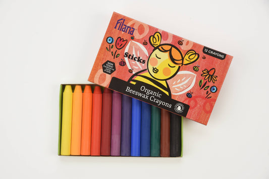 FILANA Beeswax Crayons – 12 Classic Stick Colors