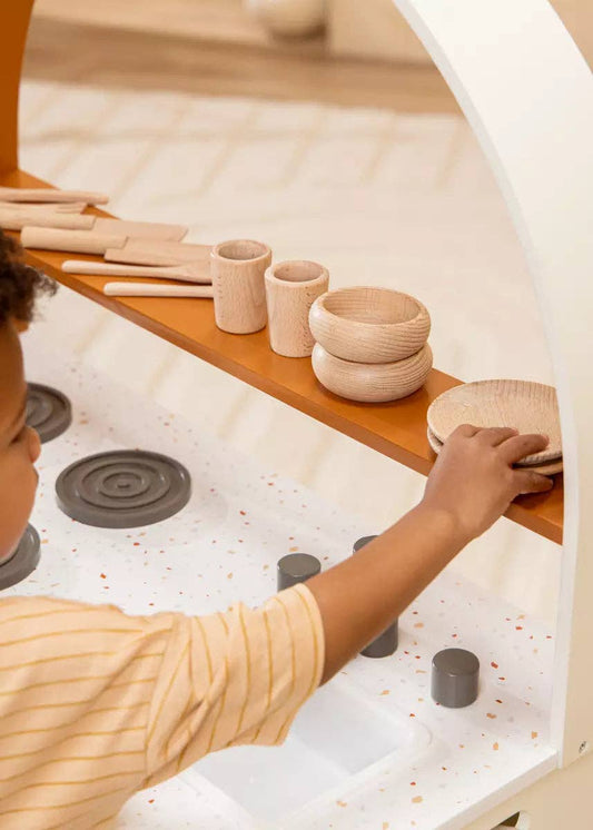 Wooden Dinnerware Playset for Kids (12 Pieces) | Pretend Play Tableware