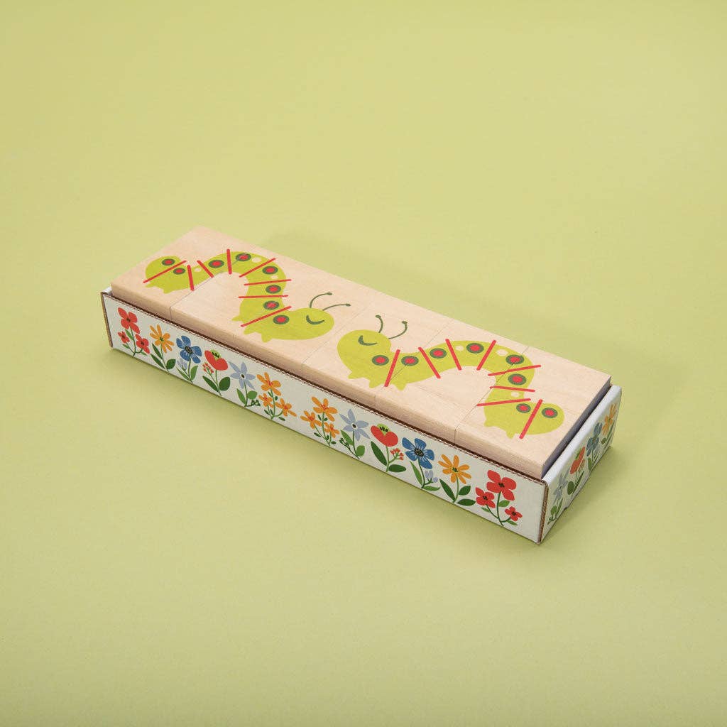 Wooden Garden Puzzle Blocks – Nature Building Set – Montessori Wooden Toy – Ages 2+