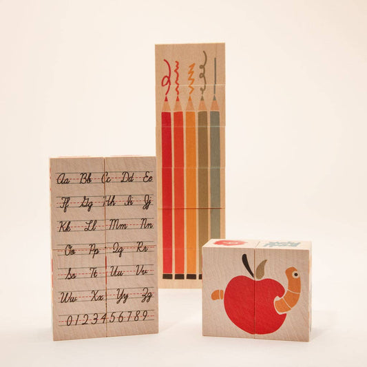 Environments School Blocks – Educational Wooden Puzzle Set