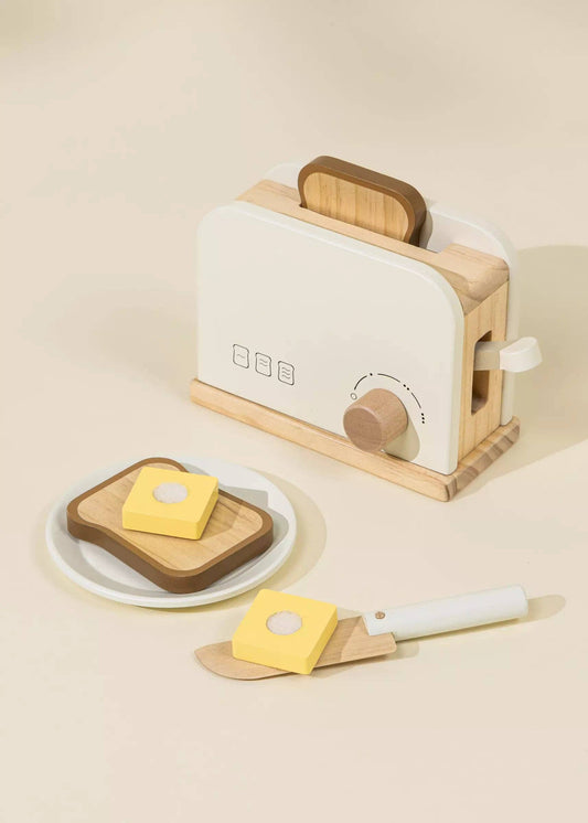 Wooden Toaster Playset – Pop-Up Toast & Pretend Play Kitchen Toy