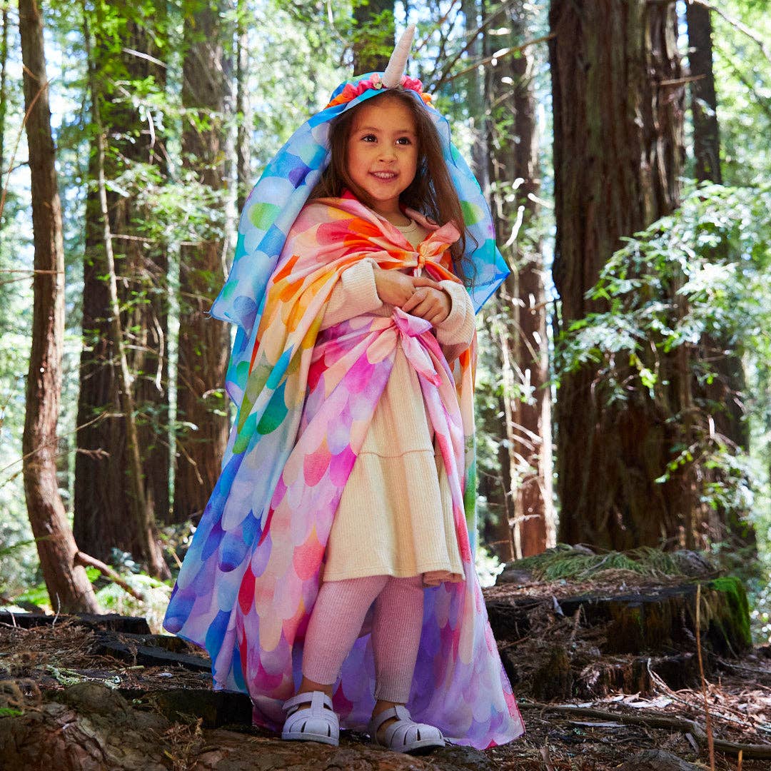Unicorn Playsilk for Kids – Enchanted Pink Waldorf Play Silk – Imaginative Dress-Up Play