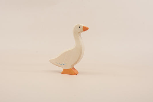 Holztiger standing goose wooden farm animal toy – handcrafted figure front view