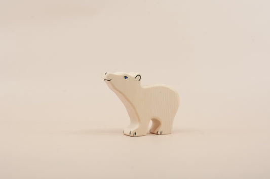 Holztiger Polar Bear Wooden Figure (Small, Head Raised)