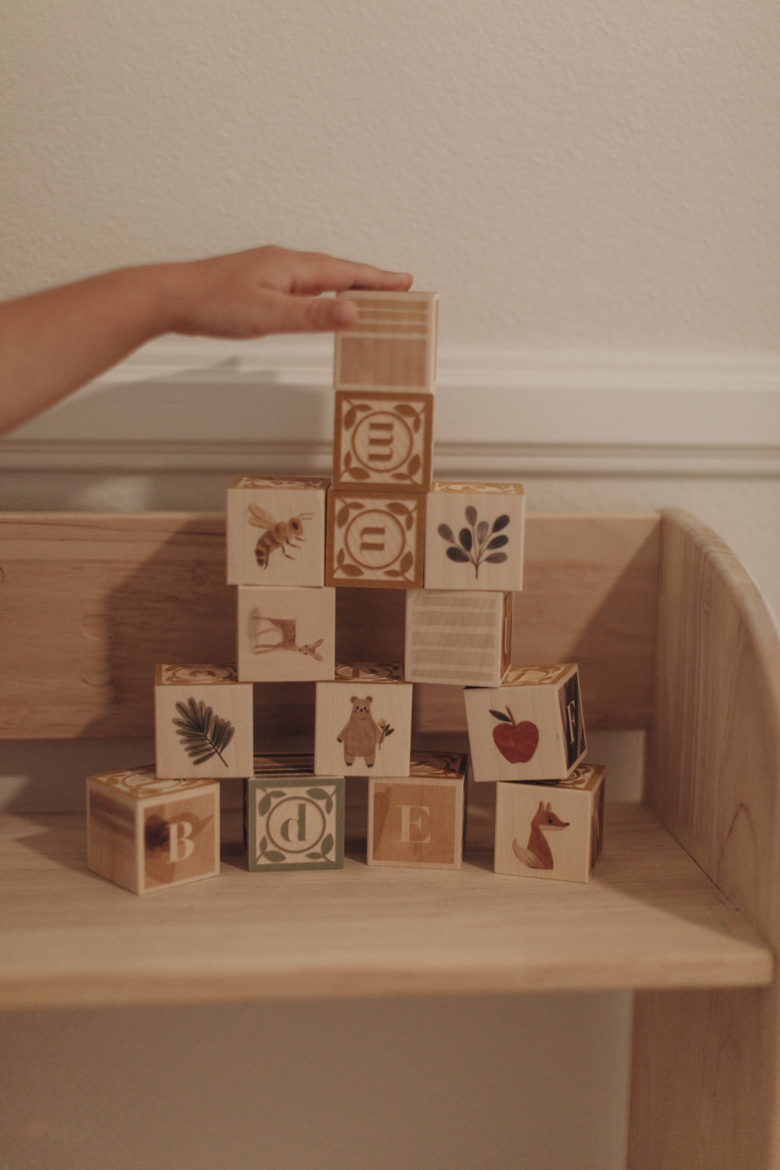 kids playing with ABC blocks 