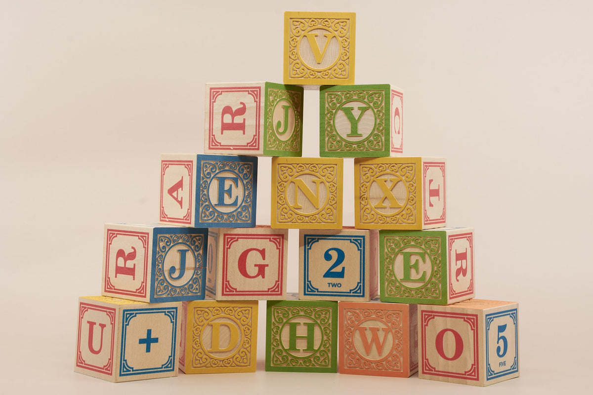 Uncle Goose wooden ABC blocks – individual block letter detail