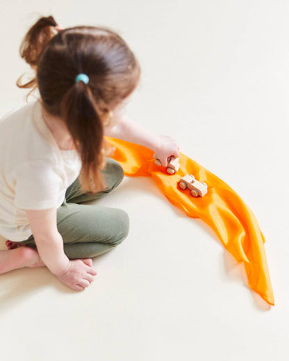 Sarah's Silks Orange Mini Solid Color Playsilk, silk play scarf