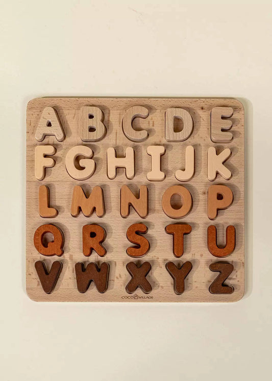 Wooden Alphabet Puzzle | Montessori ABC Learning Set (A–Z)