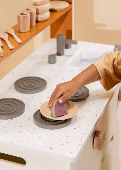 Wooden Dinnerware Playset for Kids (12 Pieces) | Pretend Play Tableware