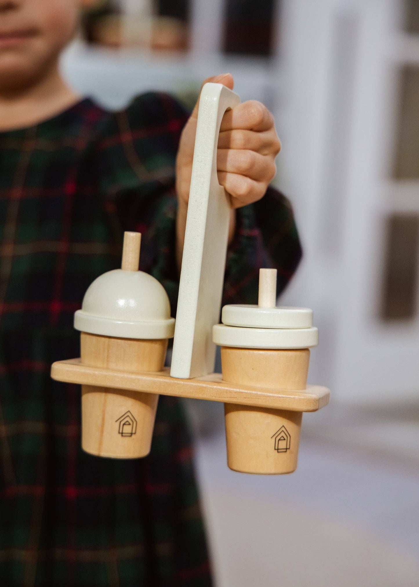 Wooden Coffee Maker Set – Pretend Play Barista Toy – Ages 3+