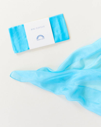 Sarah's Silks Turquoise Mini Solid Color Playsilk, silk play scarf