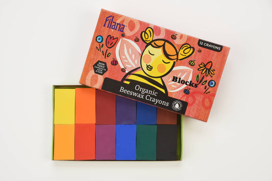 FILANA Organic Beeswax Crayons – 12 Classic Colors
