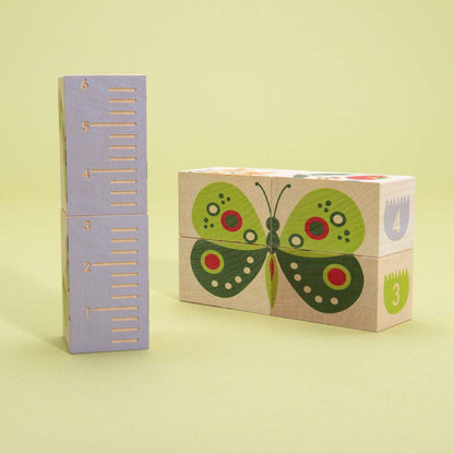 Wooden Garden Puzzle Blocks – Nature Building Set – Montessori Wooden Toy – Ages 2+