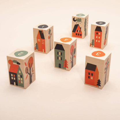 Wooden Neighborhood Building Blocks – Environments City Block Set – Montessori Imaginative Toy – Ages 3+