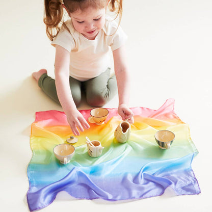 Sarah's Silks Fire Mini Enchanted Playsilk – Waldorf Silk Play Scarf for Kids (Ages 3+)