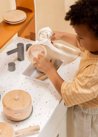 Wooden Dinnerware Playset for Kids (12 Pieces) | Pretend Play Tableware