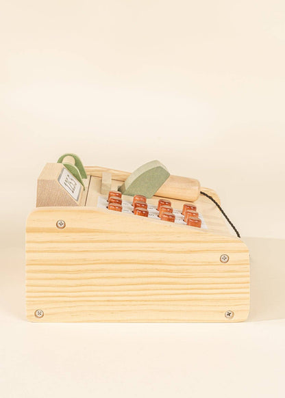 Wooden Toy Cash Register – Pretend Play Grocery Store Set – Montessori Shopping Toy – Ages 3+