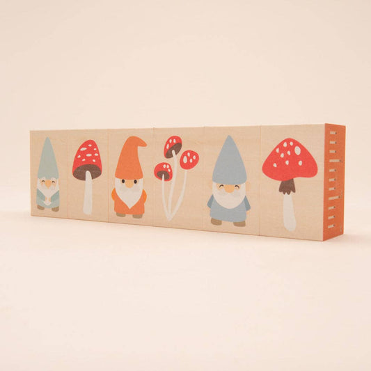 Magic Forest Blocks – Wooden Gnome Puzzle Set