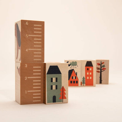Wooden Neighborhood Building Blocks – Environments City Block Set – Montessori Imaginative Toy – Ages 3+