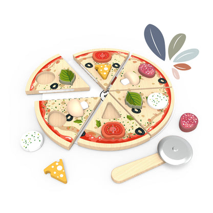Wooden Pizza Puzzle – Pretend Play Kitchen Toy