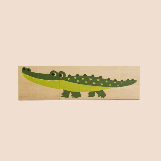 Swamp Blocks – Wooden Alligator & Frog Puzzle