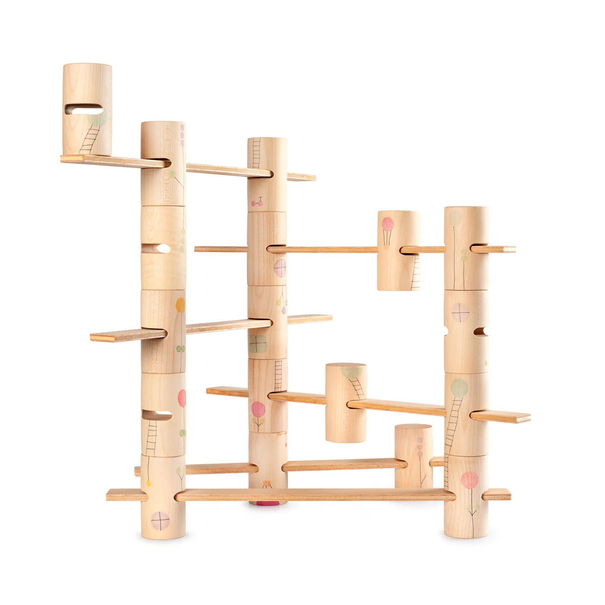 Close-up natural wooden block texture of Woodland Building Set