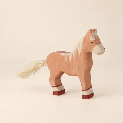 Horse, Standing, Light Brown | Holztiger Wooden Farm Animal