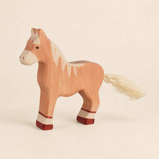Horse, Standing, Light Brown | Holztiger Wooden Farm Animal