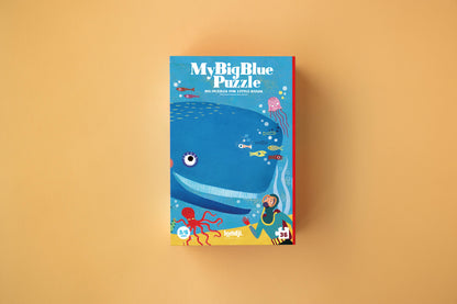 Londji My Big Blue ocean puzzle assembled showing whale scene