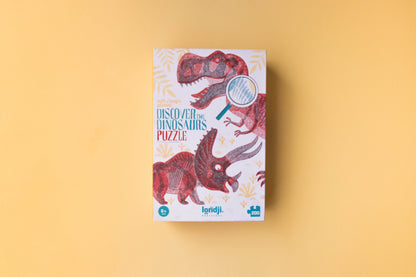 Londji Discover the Dinosaurs puzzle assembled with magic glasses