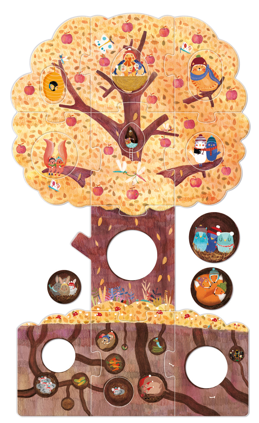 Mon Petit Pommier puzzle pieces laid out