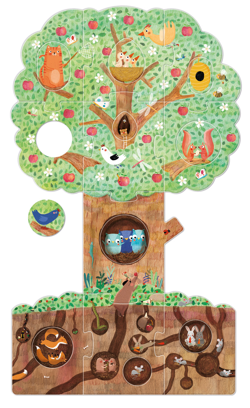 Mon Petit Pommier puzzle tree pieces detail