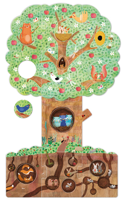 Mon Petit Pommier puzzle tree pieces detail