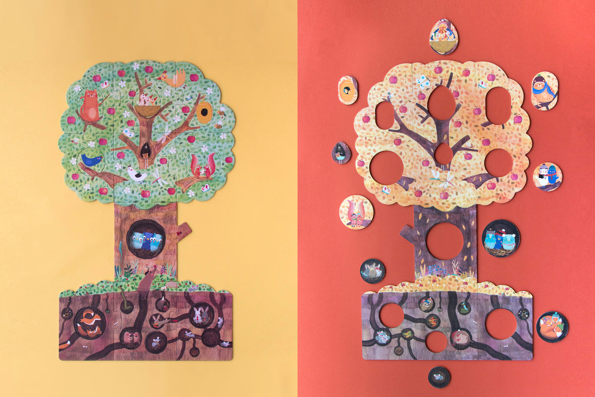 Mon Petit Pommier puzzle assembled showing spring scene