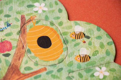 Mon Petit Pommier puzzle reversible piece detail