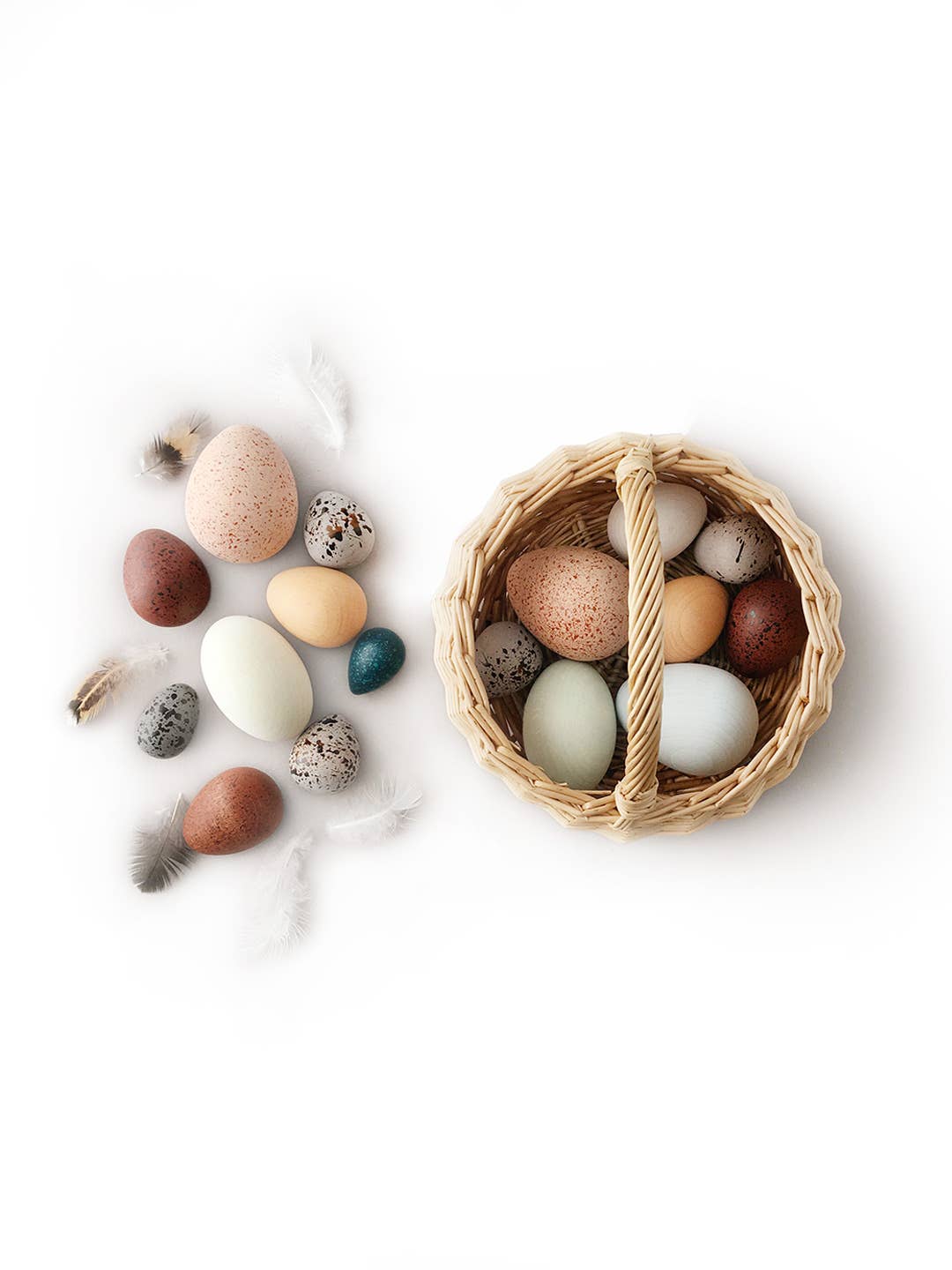 Moon Picnic wooden nature toy – bird eggs Waldorf play set