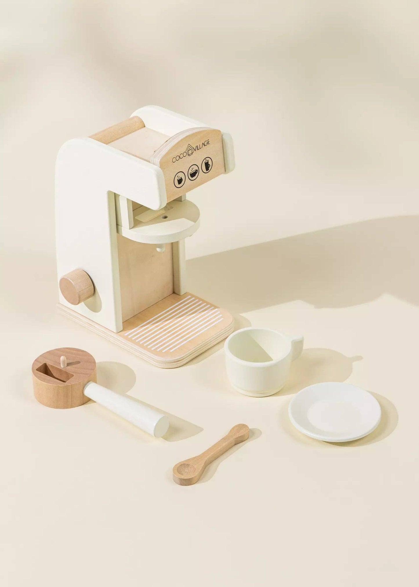 Wooden Coffee Maker Set – Pretend Play Barista Toy – Ages 3+