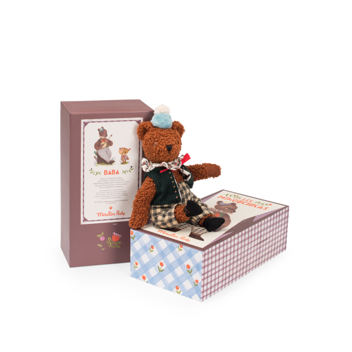 Moulin Roty Baba the Bear large articulated plush from Les Minouchkas