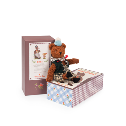 Moulin Roty Baba the Bear large articulated plush from Les Minouchkas