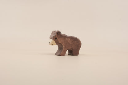 Holztiger Small Brown Bear Wooden Toy – Handcrafted Woodland Animal Figure Ages 3+