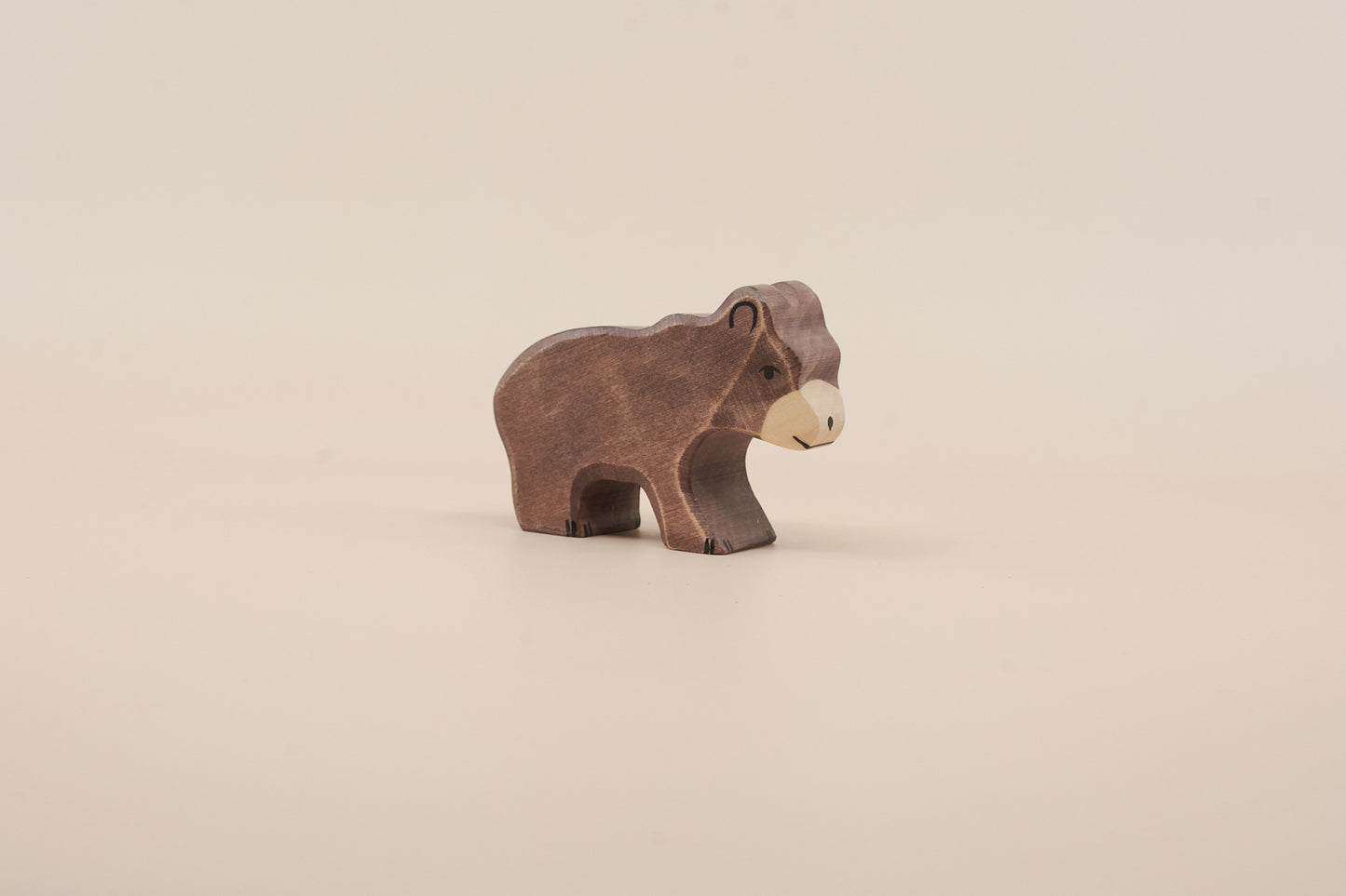 Holztiger Small Brown Bear Wooden Toy – Handcrafted Woodland Animal Figure Ages 3+