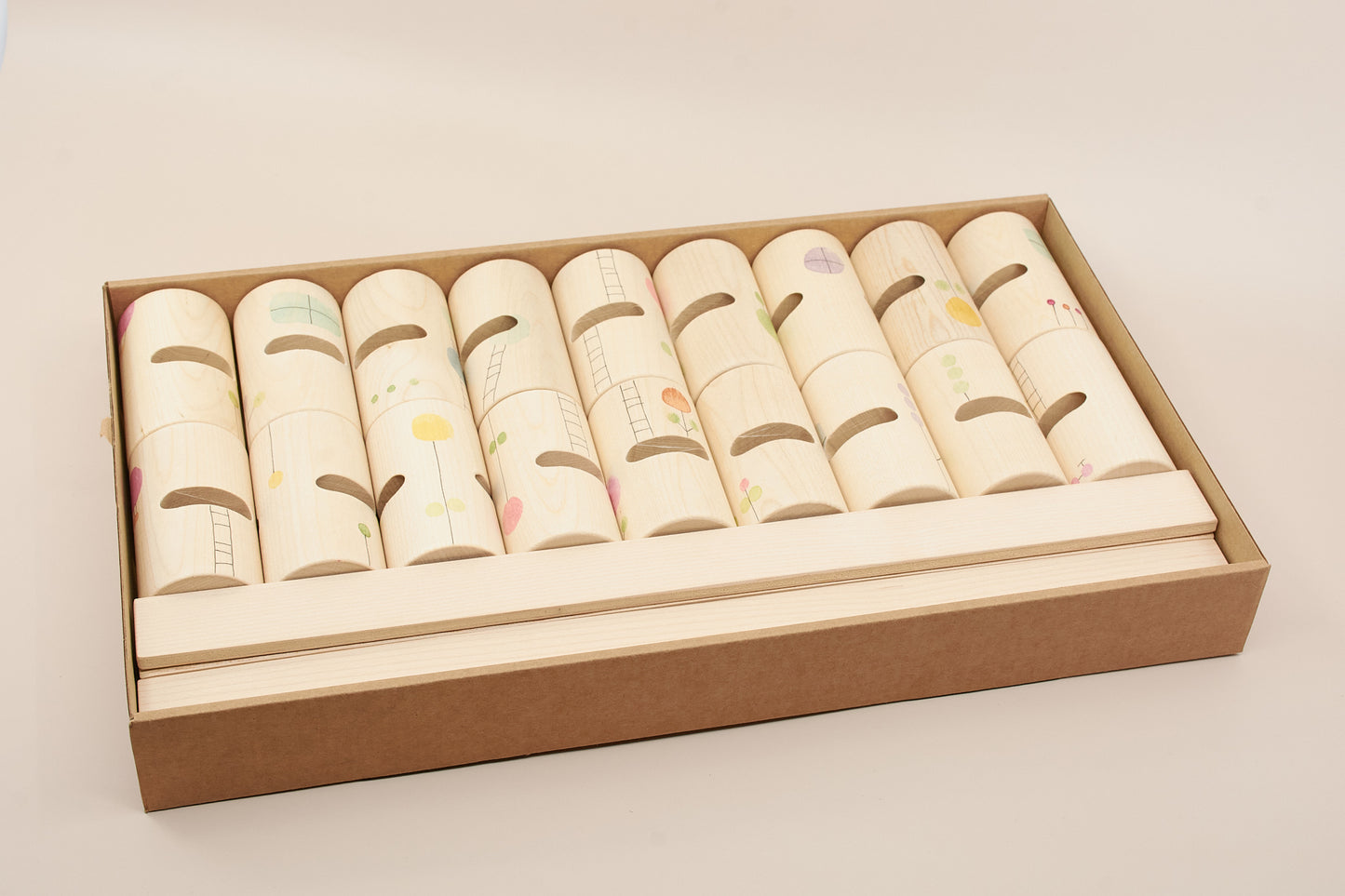 Grapat Woodland Building Set – Wooden Open-Ended Construction Toy (Montessori Inspired)