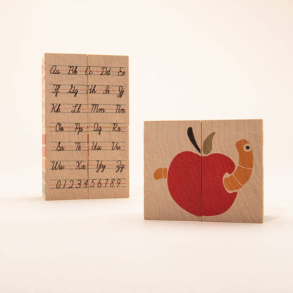 Wooden School Puzzle Blocks – Environments Educational Building Set – Montessori Learning Toy – Ages 3+