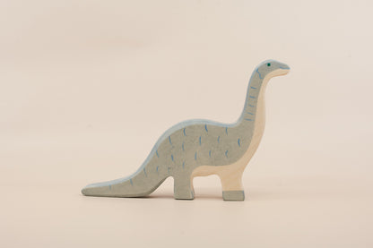 Handcrafted wooden brontosaurus dinosaur toy by Holztiger