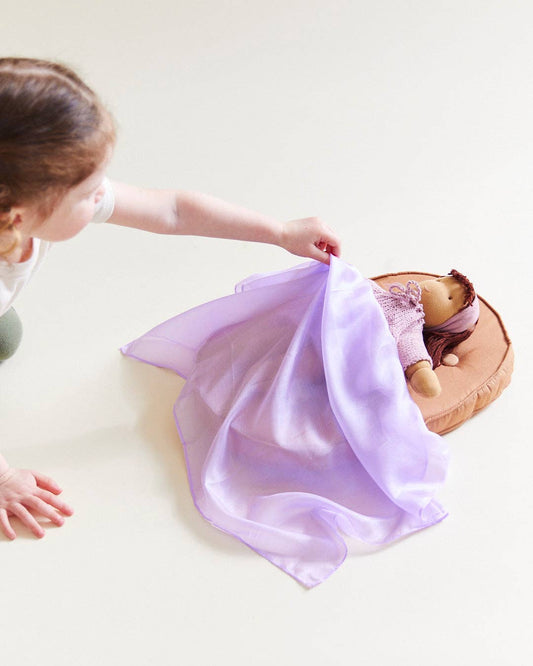 Sarah's Silks Lavender Mini Solid Color Playsilk, silk play scarf