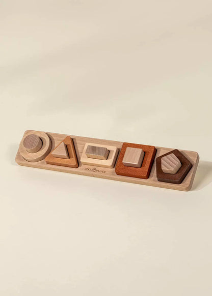 Wooden nested shapes puzzle with 10 pieces