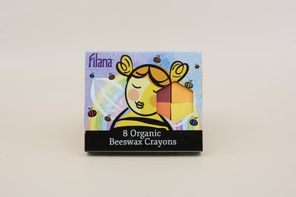 FILANA Organic Beeswax Crayons: 8 Rainbow Colors in Block