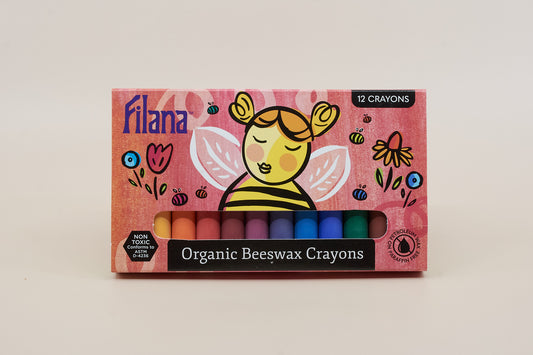 FILANA Beeswax Crayons – 12 Classic Stick Colors