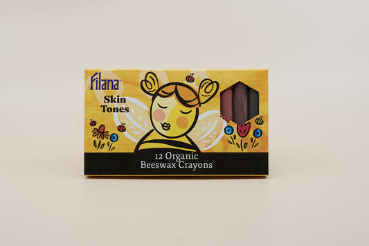 FILANA Organic Beeswax Crayons:12 Skin Tones Colors in Stick