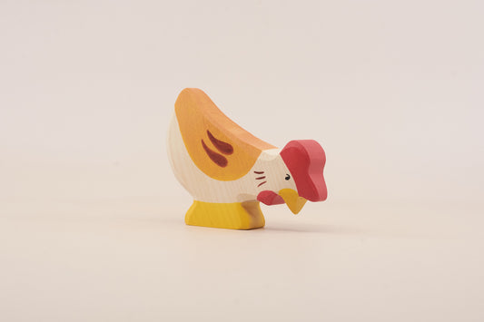 Holztiger Pecking Hen Wooden Toy – Farm Animal Figure